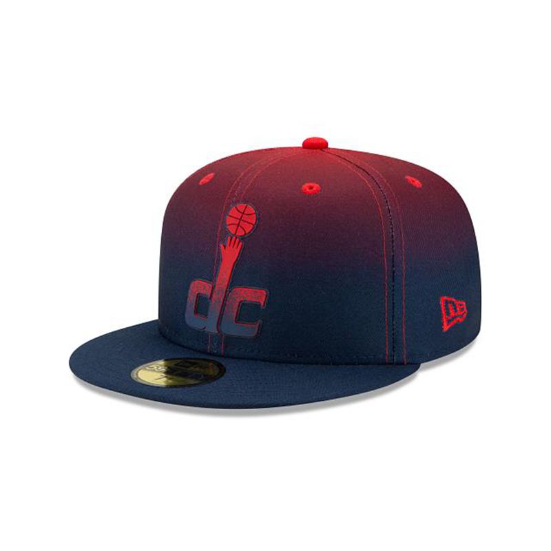 NBA Washington Wizards Back Half 59Fifty Fitted (ABV8024) - Blue New Era Caps